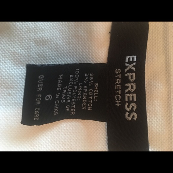 Express stretch white dress with blue edging sz 6 - Picture 5 of 5